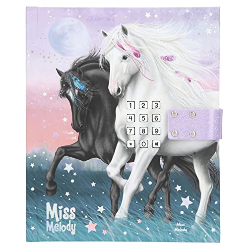 Depesche- Miss Melody - Diario con código Secreto y Sonido, 80 páginas a Rayas para anotar Ideas, Pensamientos y Sentimientos, Aprox. 18 x 15 x 3,5 cm, Color carbón (11616)