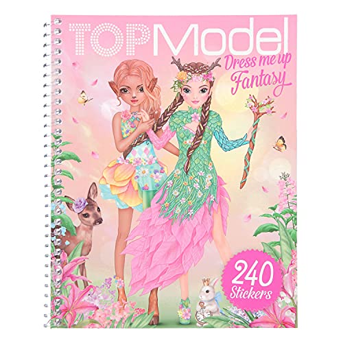 Depesche TopModel 11664 - Libro de pegatinas y dibujo con 24 motivos mágicos para colorear y pegar, incluye 240 pegatinas, aprox. 20 x 16 x 1 cm, multicolor