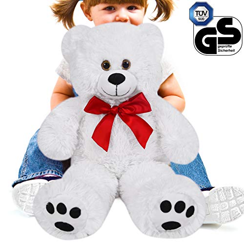 Deuba Oso de Peluche Gigante Blanco L 50 cm Osito Suave y cariñoso para niños y Adultos - Colores realistas