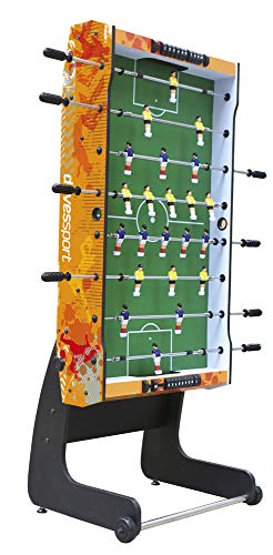 Devessport - Futbolín infantil plegable recomendado para niños a partir de 7 años - Barras telescópicas - Incluye ruedas para transportarlo - Fácil de guardar - Medidas: 121 x 61 x 81 Cm