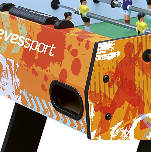 Devessport - Futbolín infantil plegable recomendado para niños a partir de 7 años - Barras telescópicas - Incluye ruedas para transportarlo - Fácil de guardar - Medidas: 121 x 61 x 81 Cm