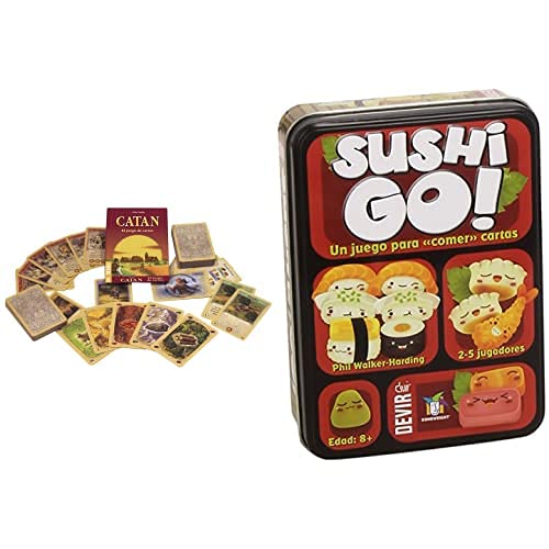 Devir Catan, Juego De Cartas (Bgcatmn) + Sushi Go Juego De Mesa, Multicolor, Miscelanea (Bgsushi)