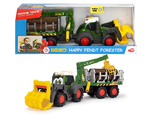 Dickie- Fendt Tractor Forestal con LUZ Y Sonido 65 CM, Multicolor (3819003)