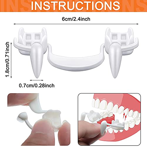 Dientes de vampiro retráctiles, realistas, espantosas, para niños, adultos, Halloween, fiestas de carnaval