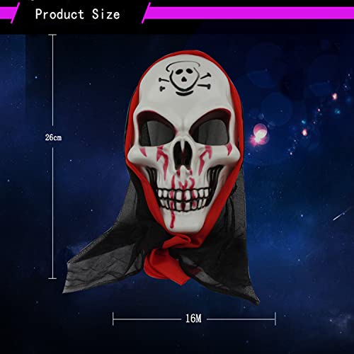 Diko Halloween Mascaras, Máscara de terror, Máscara de calavera de Halloween, accesorio decorativo para festivales, cosplay, fiestas, Halloween, disfraz para adultos y niños