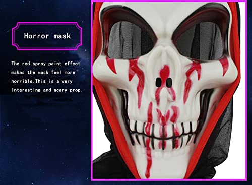 Diko Halloween Mascaras, Máscara de terror, Máscara de calavera de Halloween, accesorio decorativo para festivales, cosplay, fiestas, Halloween, disfraz para adultos y niños