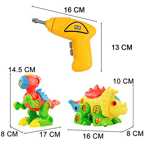 Dinosaurios Juguetes Piezas construccion niños con Taladro Eléctrico Puzzles Infantiles Incluyen Tiranosaurio Rex y Triceratops Regalo para Niños Niñas 3 4 5 Años