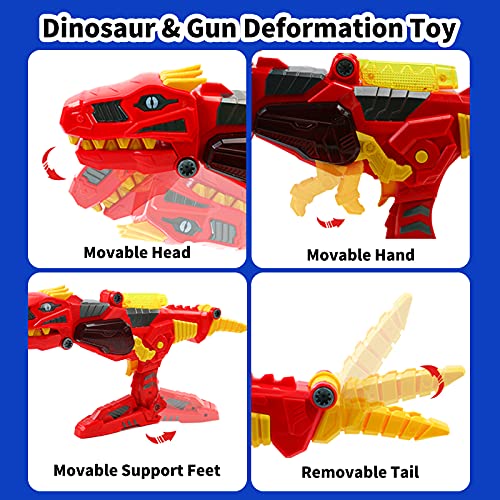 Dinosaurios Juguetes Pistola Animales de Juguete Indominus Rex Juguete con Sonido y Flash,Robot Dinosaurio con Eléctrico Taladro Juguete Construcciones para Niños 2 3 4 5 6 Años