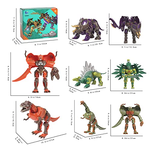 Dinosaurios Juguetes , TUNJILOOL Transformers Juguete , 2 en 1 Transformable Dinosaurio Robots para 4 5 6 7 8 9 10 11 12 Años Niños Niñas