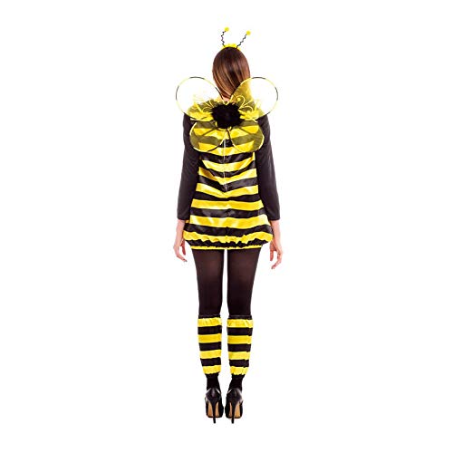 Disfraz Abeja de Mujer con Alas Antenas Calentadores【Tallas Adultos de S a L】[Talla L] Disfraz Mujer Carnaval Animales Insectos Despedidas Soltera Actuaciones Desfiles Obras Teatro