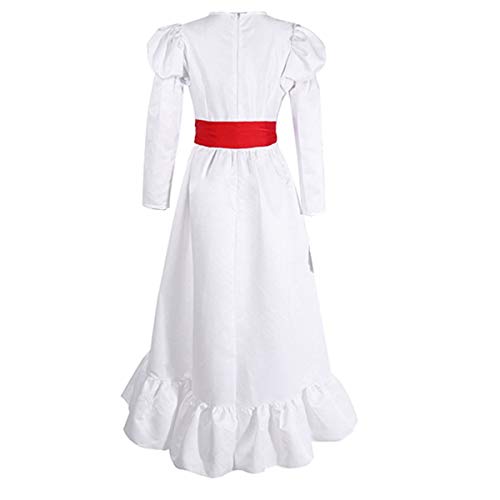 Disfraz Annabelle Mujer Niña Halloween Carnaval Vestido Blanco Fantasma Muñeca Costume/S