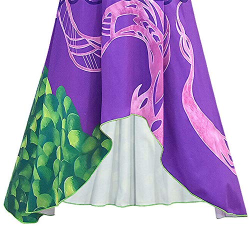 Disfraz de Audrey Mal Evie para niños descendientes 3 disfraces de disfraces de Halloween para fiesta de Navidad para niños de 4 a 12 años, VESTIDO PURPLE, 120 cm