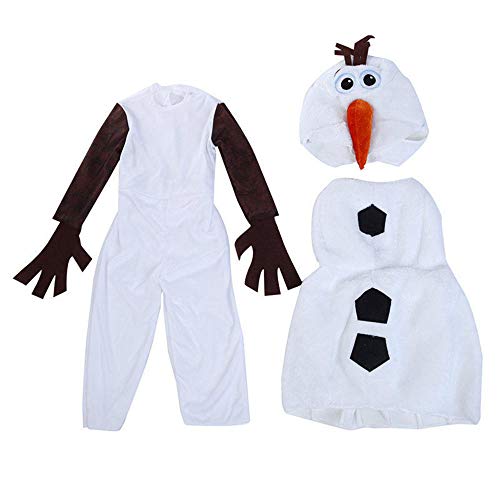 Disfraz de Cosplay de Halloween de Olaf adorable de felpa de lujo para niños pequeños, película de dibujos animados favorita, muñeco de nieve, vestido de fiesta