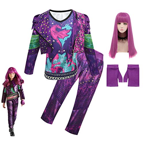 Disfraz de Descendants 3 para niña: Mal | Audrey | Disfraces UMA Deluxe Dress Up Onesies Kids Evie Halloween Cosplay Outfits