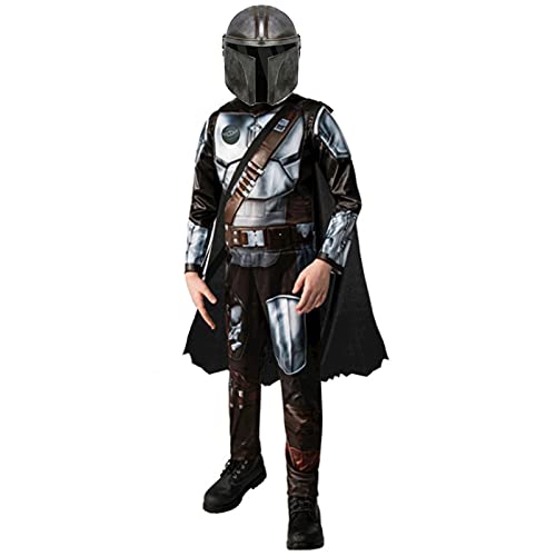 Disfraz de mandaloriano de Halloween para niños, película de Star Wars Cosplay para fiestas de disfraces (M)