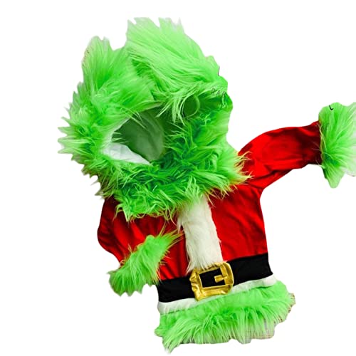 Disfraz de Navidad divertido disfraz de adulto para niños, incluye máscara de monstruo verde para hombres, Navidad Grinch Cosplay traje de Santa, 2, 100 cm