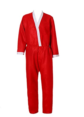 通用 Disfraz De Papá/Mama Noel para Adultos o Niños Con Chaqueta, Pantalón, Barba, Gorro y Cinturón (NIÑO 4-6 años)