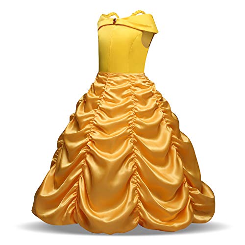 Disfraz de Princesa Belle Vestido para Niña (3-10 Años) (7-8 Años, 128 cm)