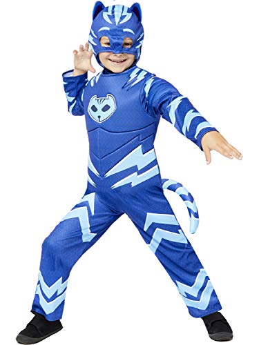 Disfraz infantil de PJ Masks Muscle Catboy "Glow in the Dark" (3-4 años)