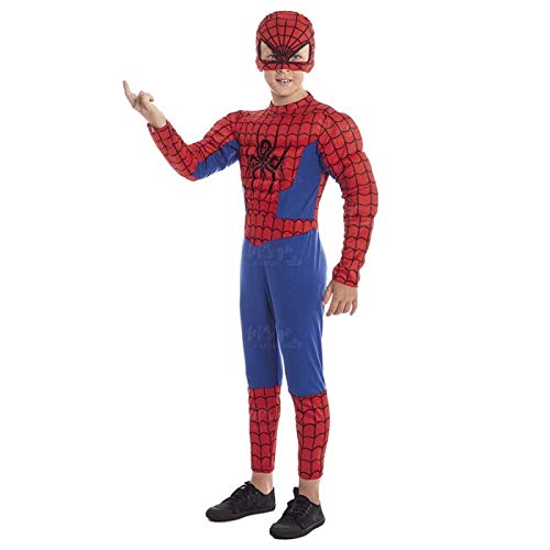 Disfraz Superhéroe Spider Niño Araña【Tallas Infantiles】[Talla 3-4 años] | Disfraces Niños Superhéroes con Capa Antifaz Cosplay Héroes para Carnaval Halloween Cumpleaños Fiesta Disfraces