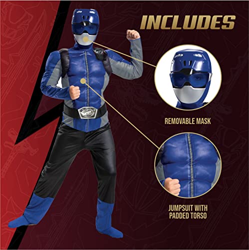 Disguise Disfraz Power Ranger Niño Azul Beast Morphers, Disfraz Superhéroe Niño Disponible en Talla M