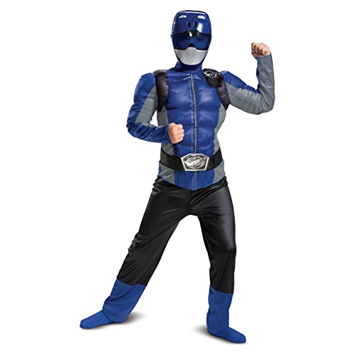 Disguise Disfraz Power Ranger Niño Azul Beast Morphers, Disfraz Superhéroe Niño Disponible en Talla M