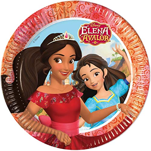 Disney 8 platos de cartón para fiestas de cumpleaños infantiles o temáticas de Elena de Avalor