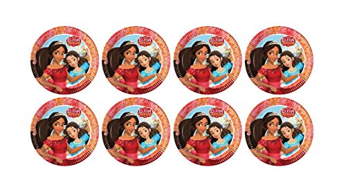 Disney 8 platos de cartón para fiestas de cumpleaños infantiles o temáticas de Elena de Avalor