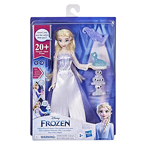 Disney Frozen 2 Amigos parlantes, Elsa con más de 20 Sonidos y Frases, Accesorios de muñeca de Moda, Juguete para niños de 3 años en adelante, Multicolor (Hasbro 5010993854073)