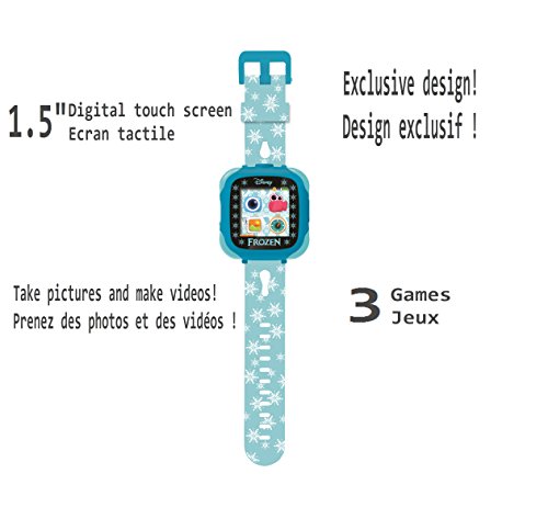 Disney Frozen DMW100FZ Reloj, cámara smartwatch, Color Azul (Lexibook