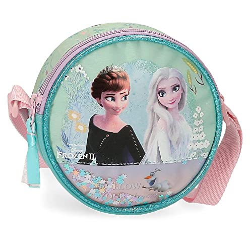 Disney Frozen Follow Your Dreams Bandolera Redonda Azul 14x14x4 cms Poliéster