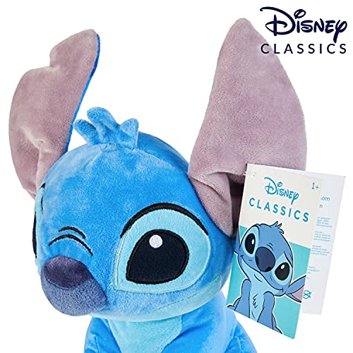 Disney Peluches Pequeños de Stitch, Simba y Dumbo, Peluche Bebe 28 cm, Disney Juguetes Interactivos (Azul Stitch)