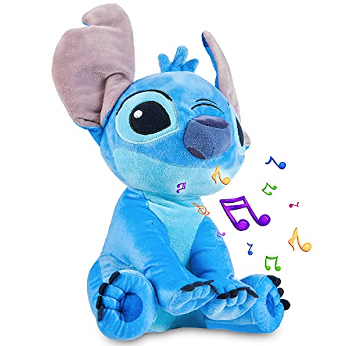 Disney Peluches Pequeños de Stitch, Simba y Dumbo, Peluche Bebe 28 cm, Disney Juguetes Interactivos (Azul Stitch)