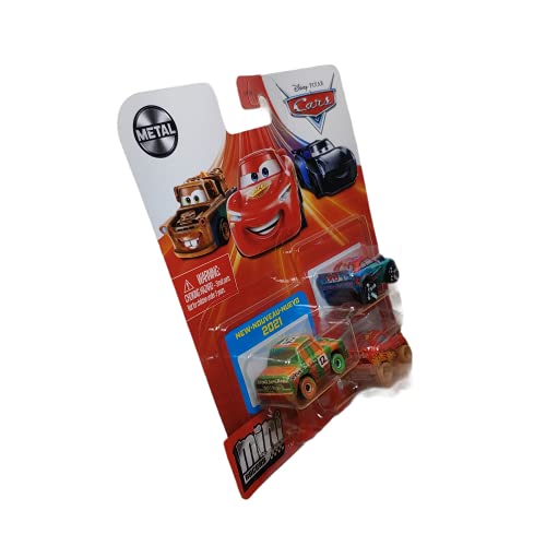 Disney Pixar Cars Mini Racers paquete de 3 unidades, alto impacto, cola de pez y Rayo fangoso McQueen