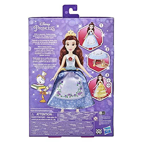 Disney Princess - Bella Vestido mágico - Muñeca de Cambio rápido de Ropa Inspirada en la película La Bella y la Bestia - Juguete para niñas de 3 años en adelante