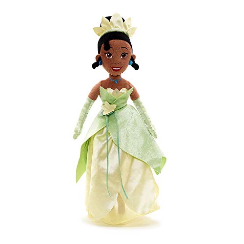 Disney Store: muñeca de Peluche de Tiana, Tiana y el Sapo, 46 cm, Vestido con Capas superpuestas en Forma de pétalos, Adecuada para Todas Las Edades