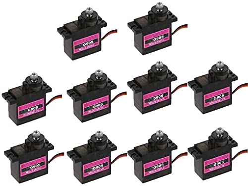 DollaTek 10Pcs MG90S Metal Gear RC Micro Servo para Avión RC Helicóptero Coche Barco Modelo