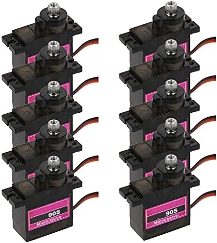 DollaTek 10Pcs MG90S Metal Gear RC Micro Servo para Avión RC Helicóptero Coche Barco Modelo