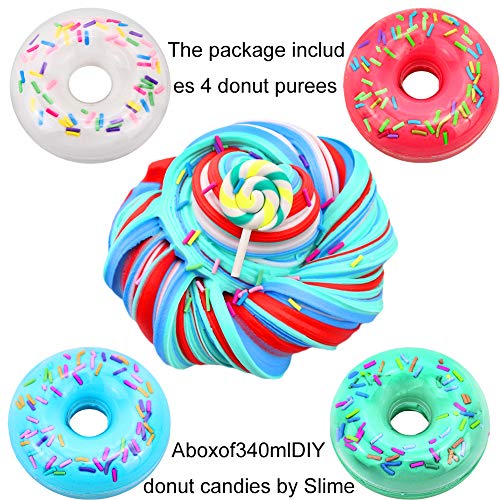 Donut Candy Slime-Fluffy Slime Fluffy Putty Floam Slime Kit for Stress Relief Toy para aliviar el estrés para niños y niñas, Regalo de cumpleaños