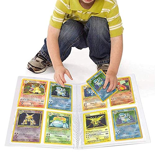 Dorara Cartas de Comercio Álbum Compatible con Cartas Pokemon, Carpeta Titular Compatible con Cartas Pokemon, Tarjetero de colección, 4 Bolsillos por página, 30 páginas en Total (Sun and Moon)