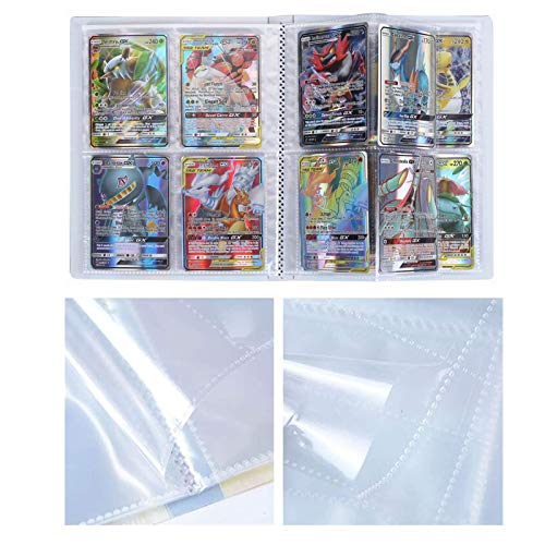 Dorara Cartas de Comercio Álbum Compatible con Cartas Pokemon, Carpeta Titular Compatible con Cartas Pokemon, Tarjetero de colección, 4 Bolsillos por página, 30 páginas en Total (Sun and Moon)