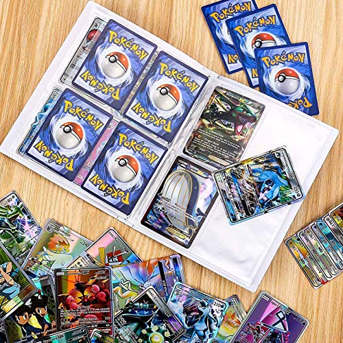 Dorara Cartas de Comercio Álbum Compatible con Cartas Pokemon, Carpeta Titular Compatible con Cartas Pokemon, Tarjetero de colección, 4 Bolsillos por página, 30 páginas en Total (Sun and Moon)