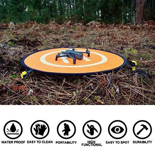 Drone Landing Pad,Almohadilla de Aterrizaje para UAV Plegables Portátiles Impermeable Pads de Aterrizaje para Helicópteros RC Drones 3DR Solo Drone DJI Mavic Pro Antel Robotic X-star 55CM