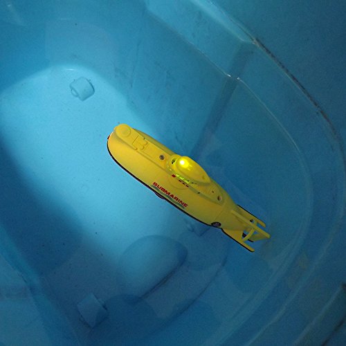 E-MART Mini RC Submarino Radio Control Remoto Barco Barco Juguete electrónico Buceo a Prueba de Agua en Agua Regalo para niños (Amarillo)