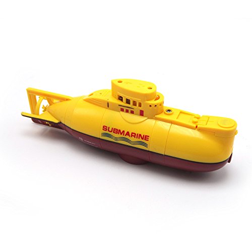 E-MART Mini RC Submarino Radio Control Remoto Barco Barco Juguete electrónico Buceo a Prueba de Agua en Agua Regalo para niños (Amarillo)