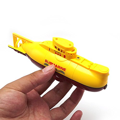 E-MART Mini RC Submarino Radio Control Remoto Barco Barco Juguete electrónico Buceo a Prueba de Agua en Agua Regalo para niños (Amarillo)