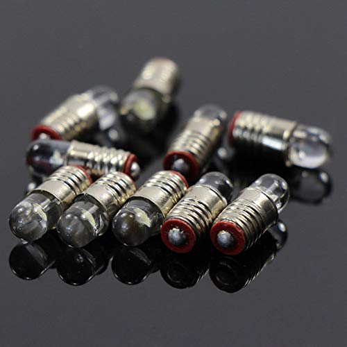 E505WT 10 sets LED blanco Bombillas del tornillo de rosca E5.5 12V-14V Maquetas de trenes