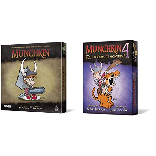 Edge Munchkin MU01 Juego de Mesa + Entertainment Munchkin 4: Qué Locura de Montura, Juego de Mesa