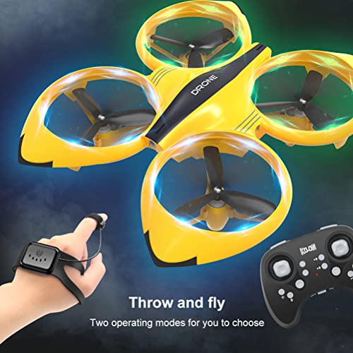 Edinber Mini Drone, control de gestos Drone, RC Quadcopter Aircraft Sensor de mano Drone con luz LED, juegos de aviones voladores regalos para niños y adultos, juguetes de drones