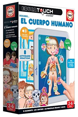 Educa 19174 EducaTouch Junior. El Cuerpo Humano. Juego Educativo Electrónico Infantil. A Partir de 2 años, Color Cranberry